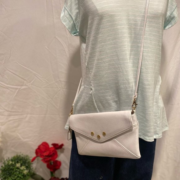 CLARKS White Leather Flap Clutch - Picture 2 of 4